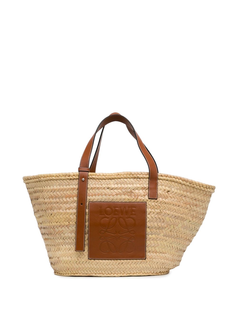 Loewe Pre-Owned Raffia Basket 大号手提包（2010–2023年典藏款） - 褐色