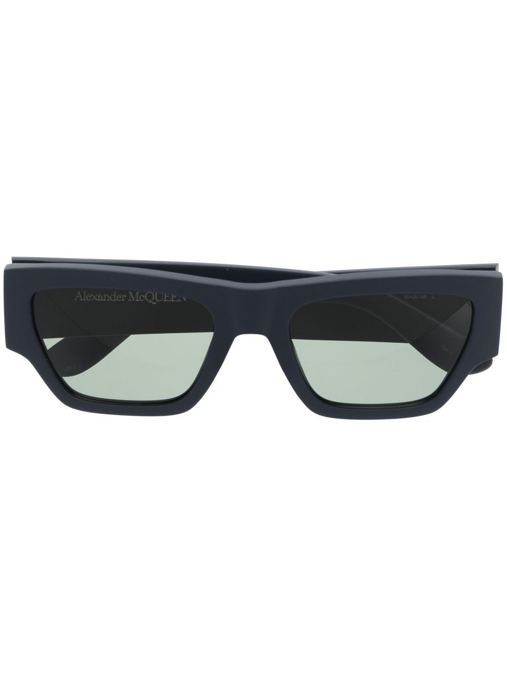 Alexander McQueen Eyewear 宽镜框太阳眼镜 - 蓝色