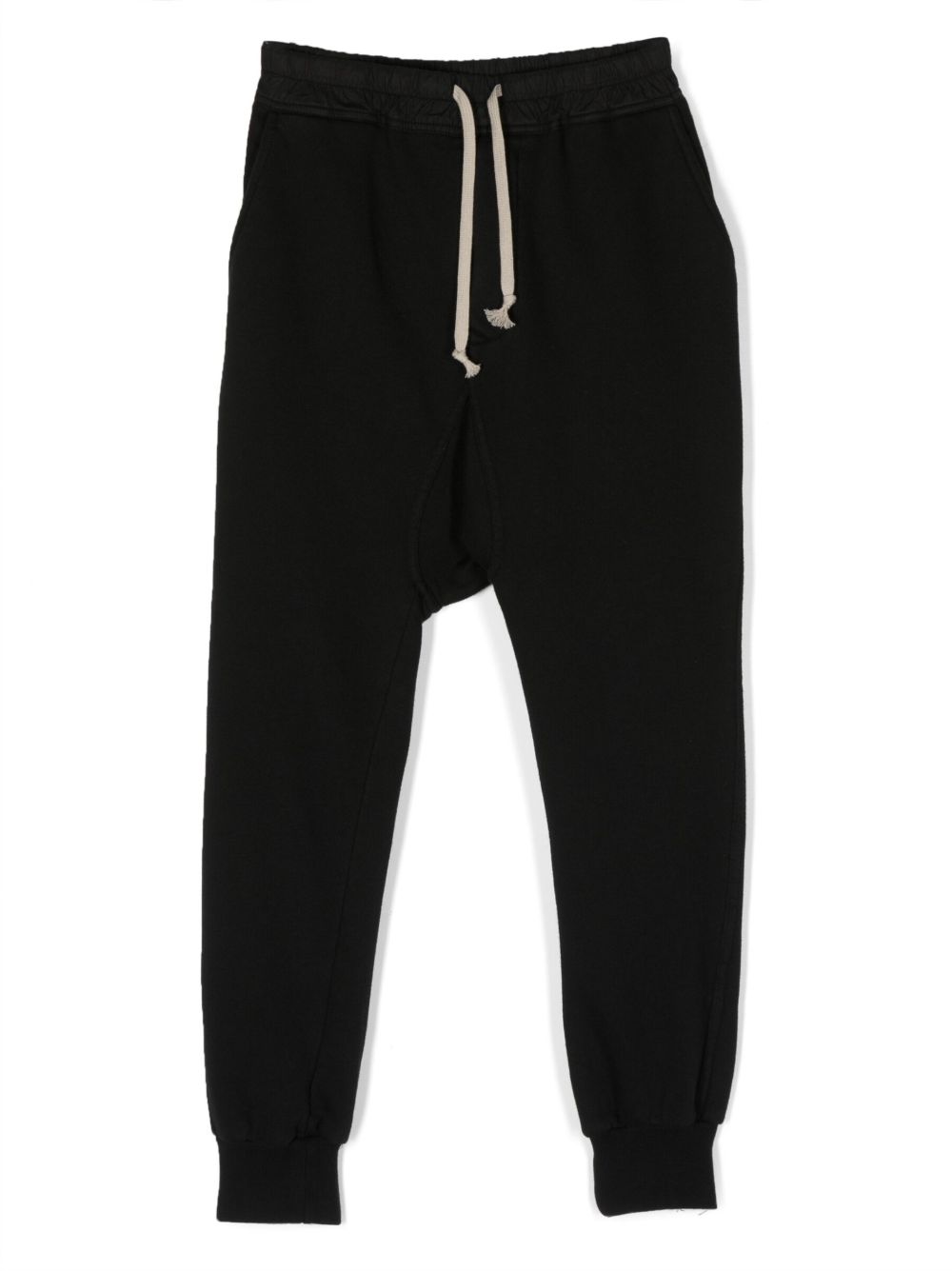 Rick Owens Kids 抽绳裤腰棉运动裤 - 黑色