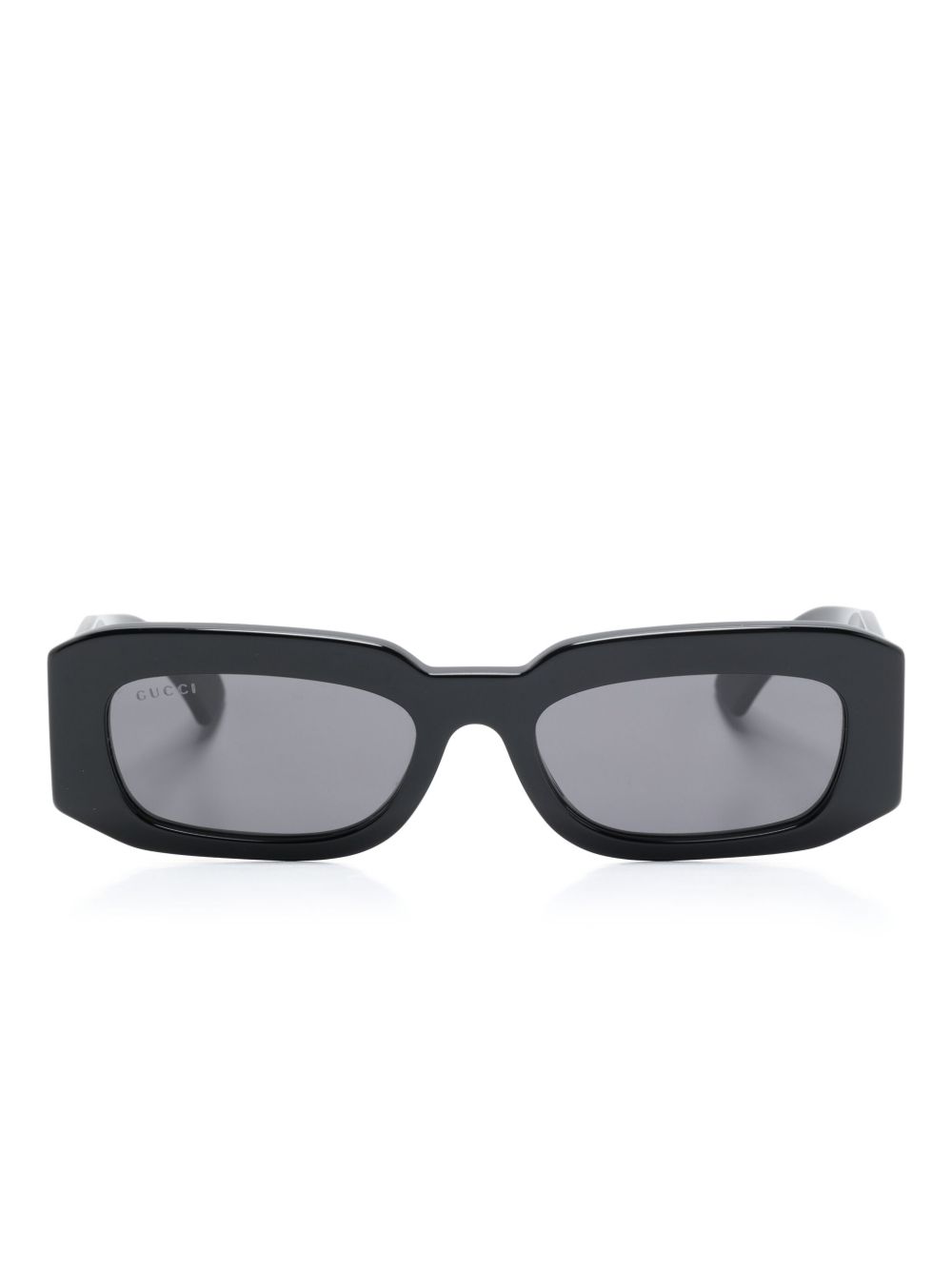 Gucci Eyewear 长方形镜框太阳眼镜 - 黑色
