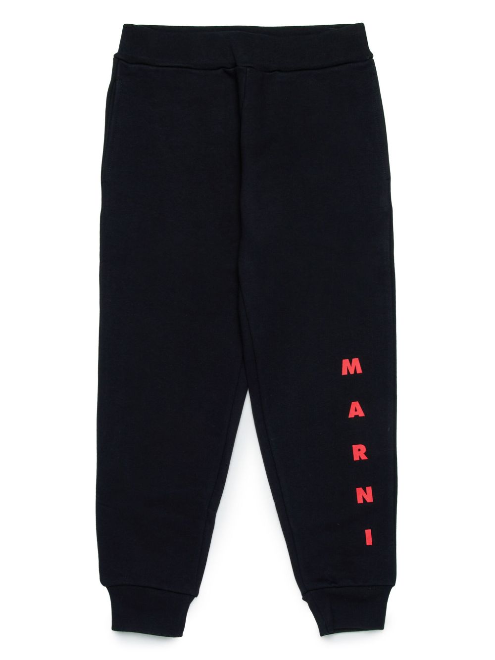 Marni Kids logo印花棉运动裤 - 黑色