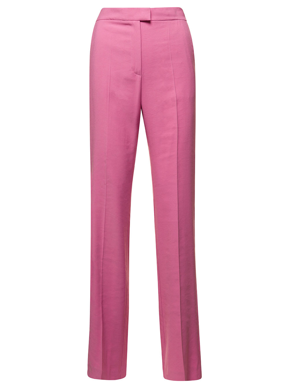 The Andamane Pink Straight Trousers Galdys In Viscose Woman