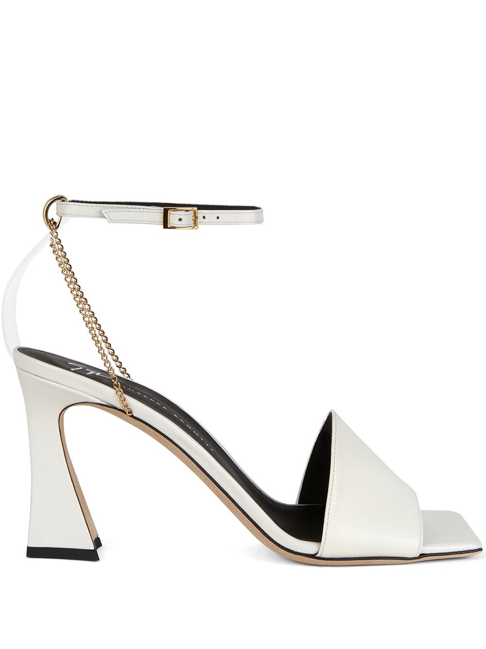 Giuseppe Zanotti 雕塑感鞋跟凉鞋 - 白色