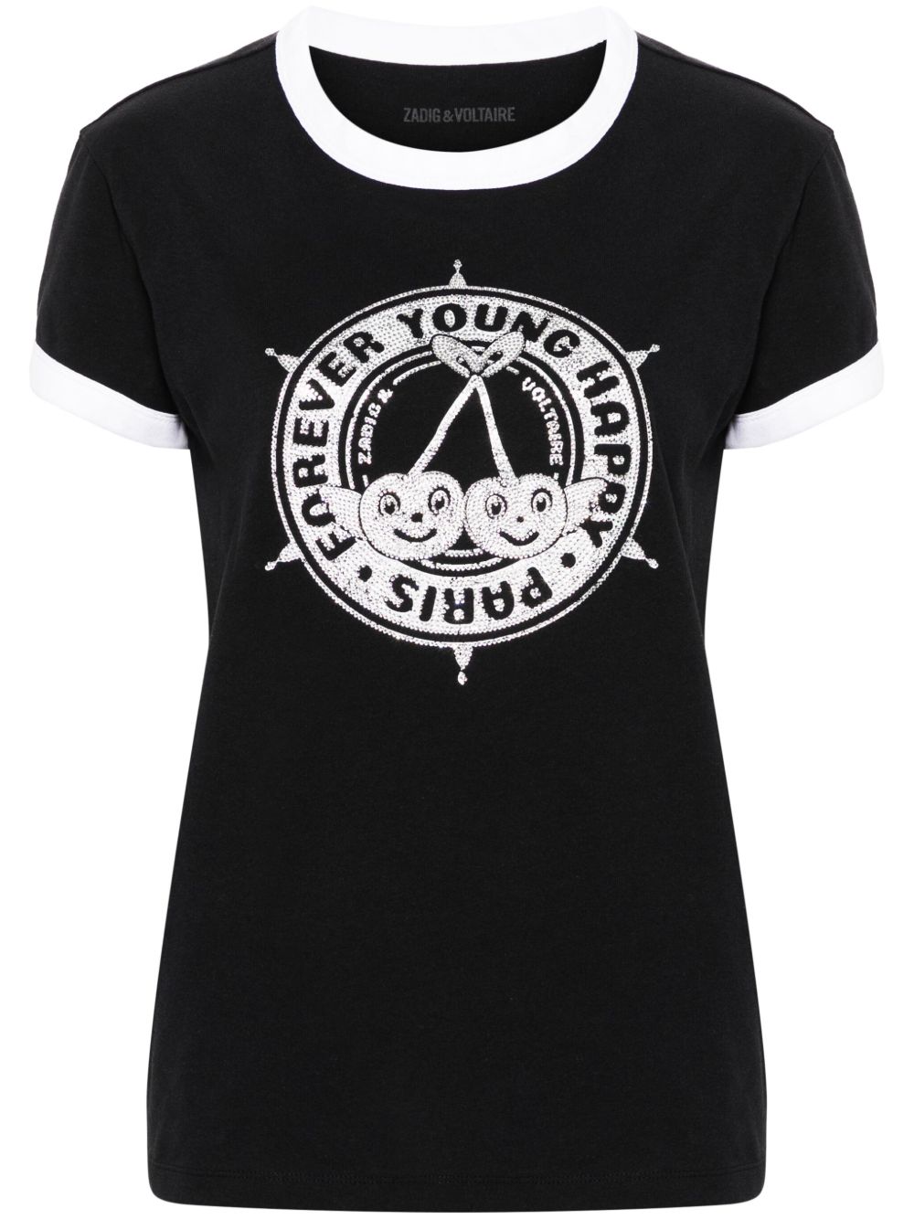 Zadig&Voltaire Walk Diamante Insignia T恤 - 黑色