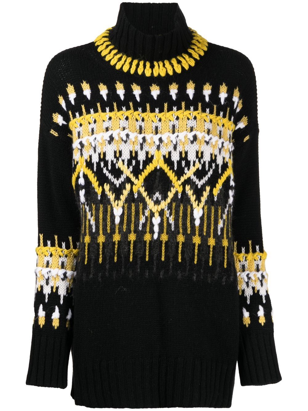 Ermanno Scervino 嵌花针织粗针织毛衣 - 黑色