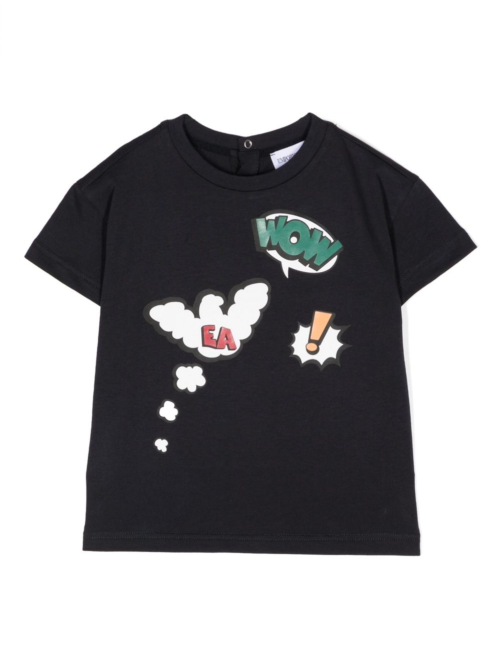 Emporio Armani Kids 卡通印花T恤 - 黑色