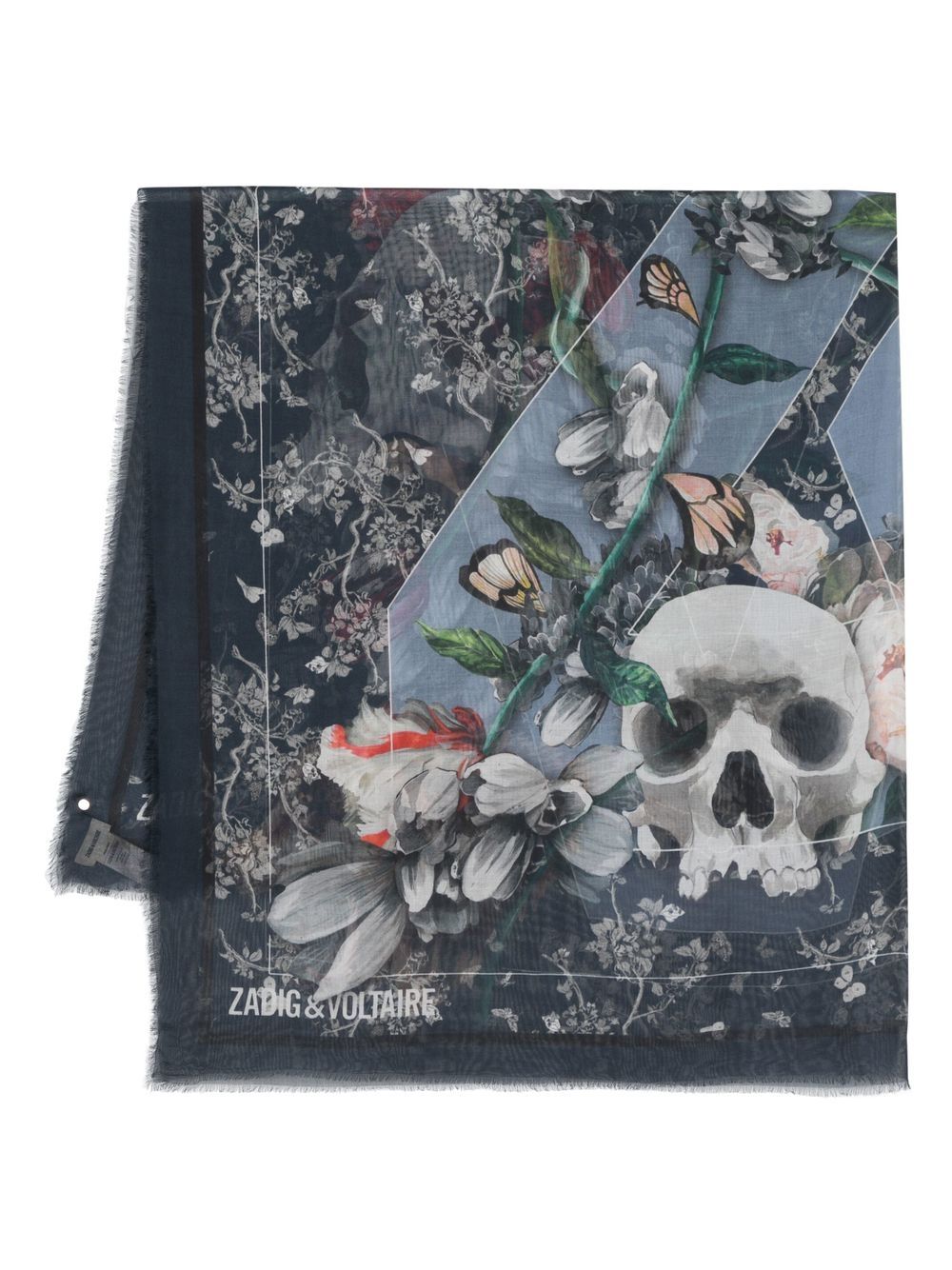 Zadig&Voltaire Kerry 图案印花围巾 - 蓝色