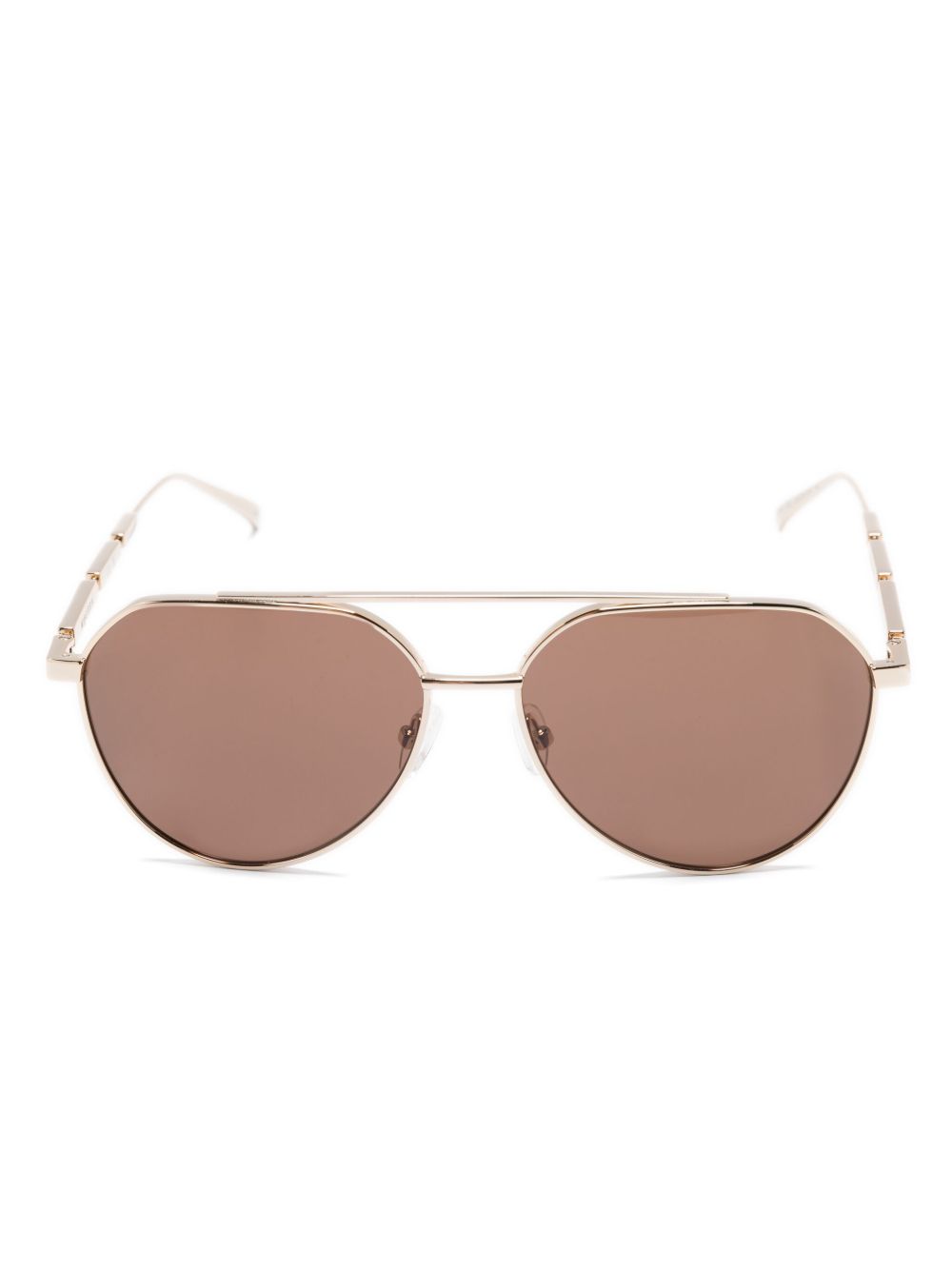 Alexander McQueen Eyewear logo标牌飞行员镜框太阳眼镜 - 金色