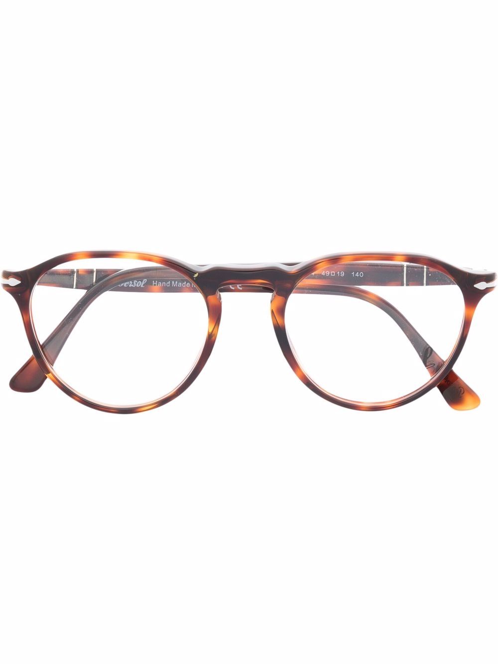 Persol 玳瑁纹镜框眼镜 - 褐色