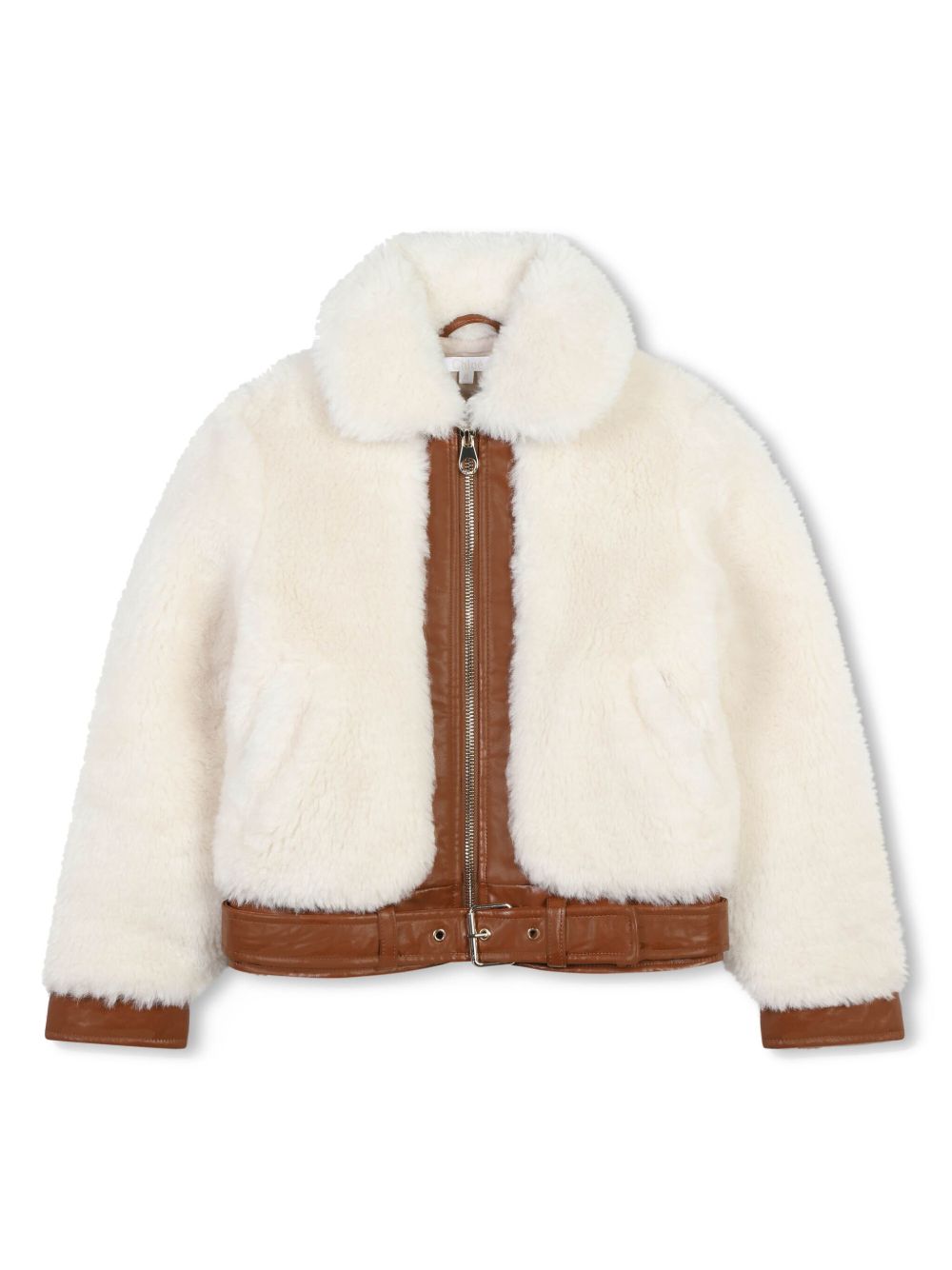 Chloé Kids 人造皮草夹克 - 白色