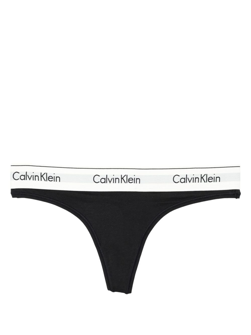 Calvin Klein logo丁字裤 - 黑色