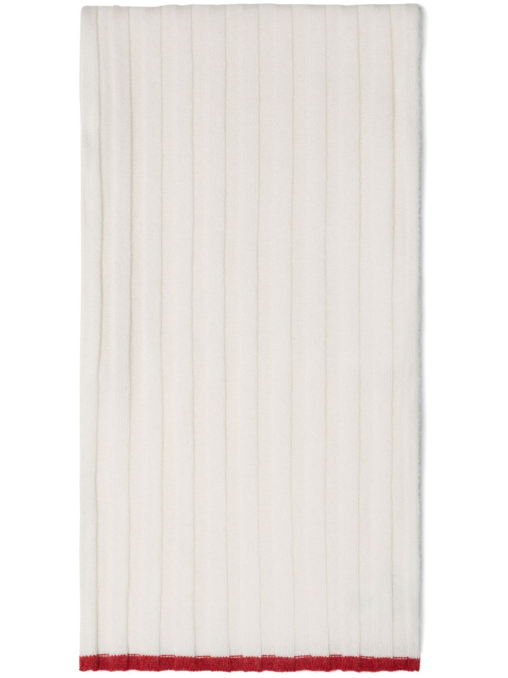 Brunello Cucinelli 罗纹针织围巾 - 白色