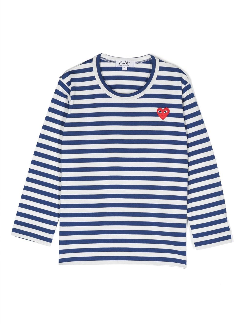 Comme Des Garçons Play Kids 条纹棉T恤 - 蓝色