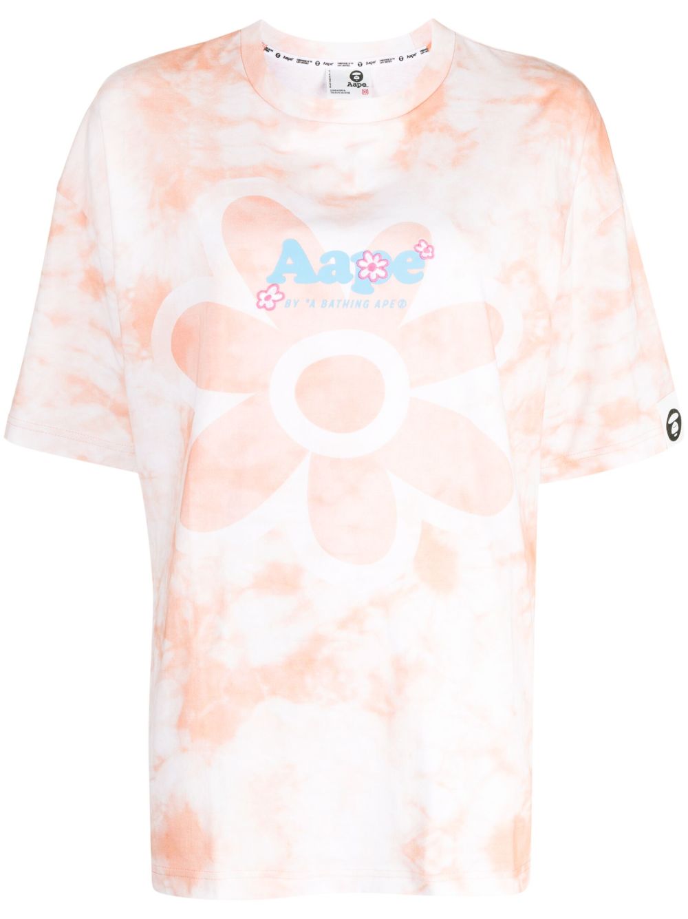 AAPE BY *A BATHING APE® logo印花扎染棉T恤 - 橘色