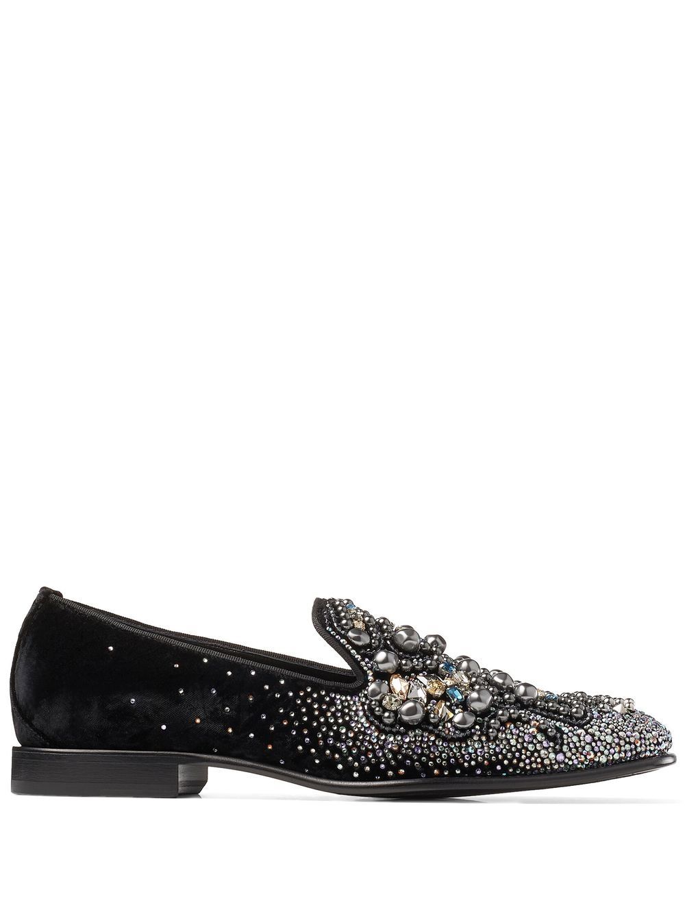 Jimmy Choo Thame 串珠缀饰拖鞋 - 黑色