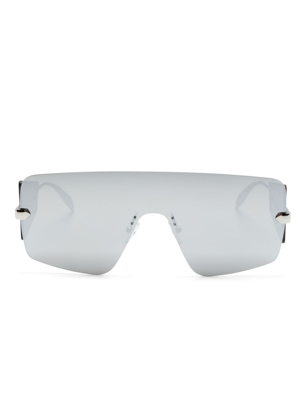 Alexander McQueen Eyewear 镜面盾形太阳眼镜 - 银色