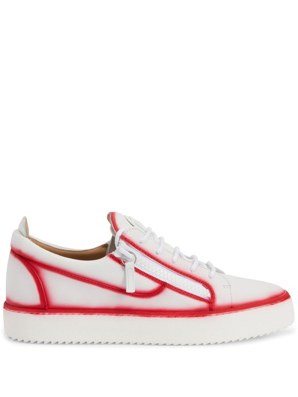 Giuseppe Zanotti Frankie 缝线细节低帮运动鞋 - 白色