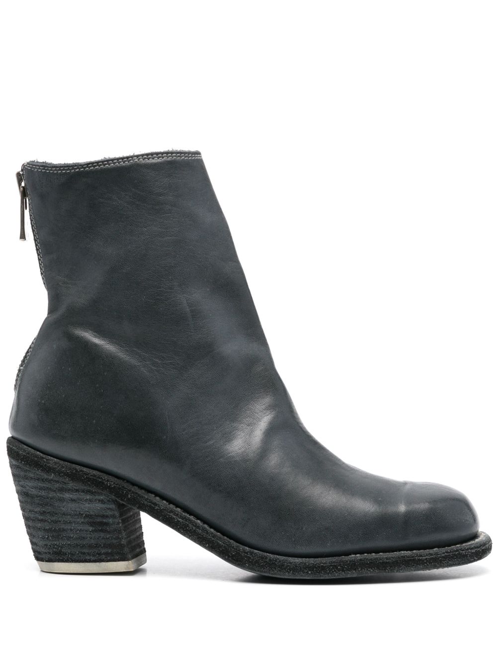 Guidi 中跟及踝皮靴（7厘米） - 蓝色