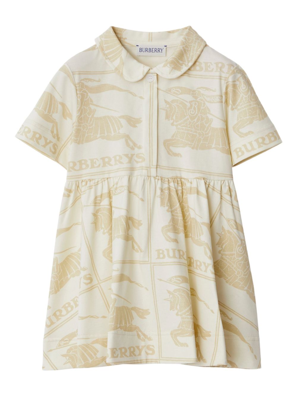 Burberry Kids EKD 短袖棉连衣裙 - 中性色