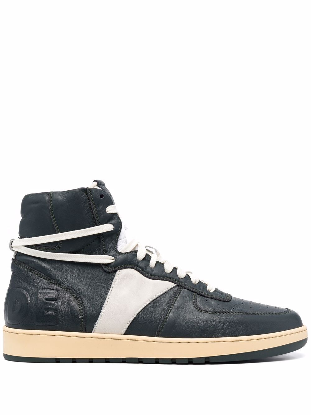 RHUDE BBall logo压纹运动鞋 - 绿色