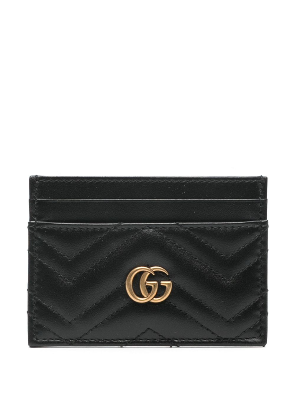 Gucci GG Marmont 皮质卡夹 - 黑色