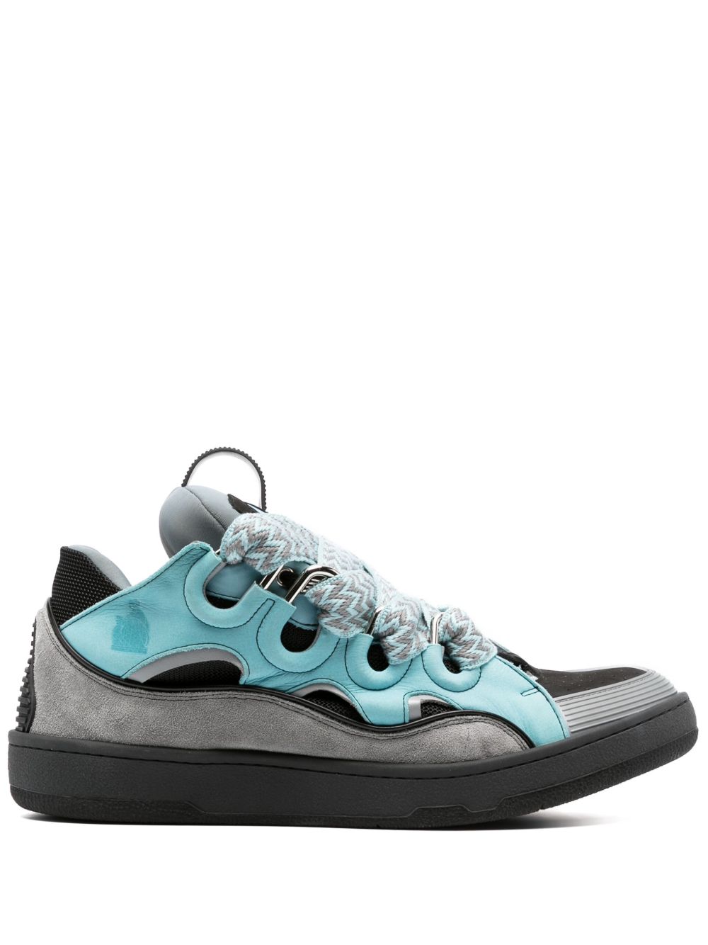 Lanvin Curb 皮质运动鞋 - 蓝色