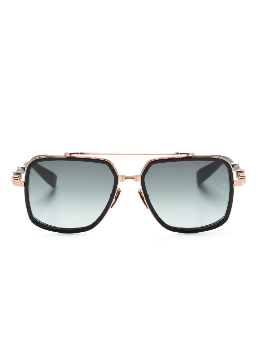 Balmain Eyewear BPS 108E logo雕刻方框太阳眼镜 - 黑色