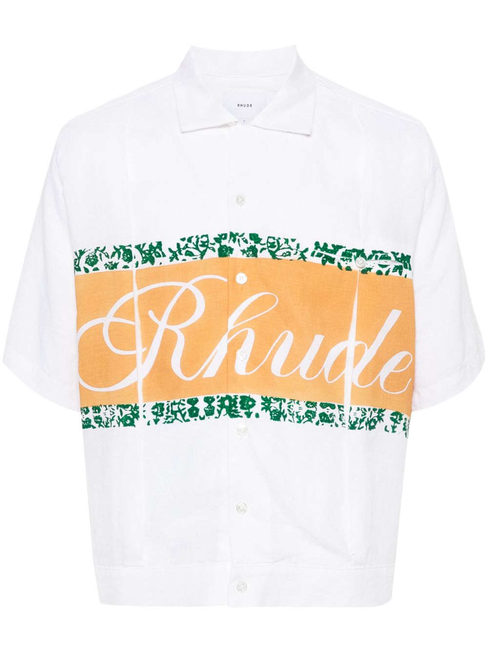 RHUDE logo印花钱布雷布衬衫 - 中性色