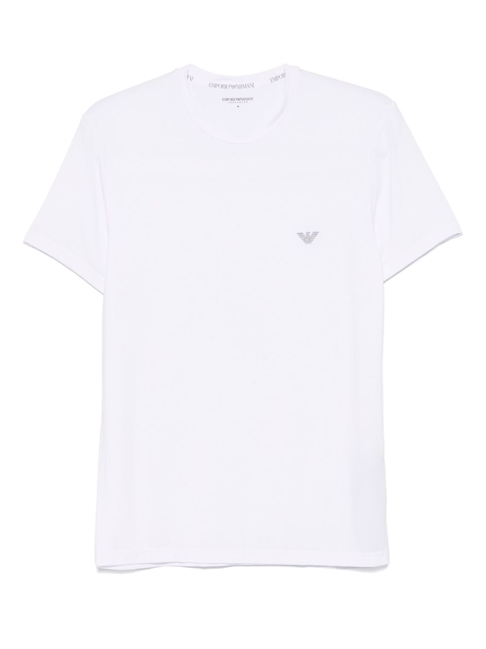 Emporio Armani logo刺绣T恤 - 白色