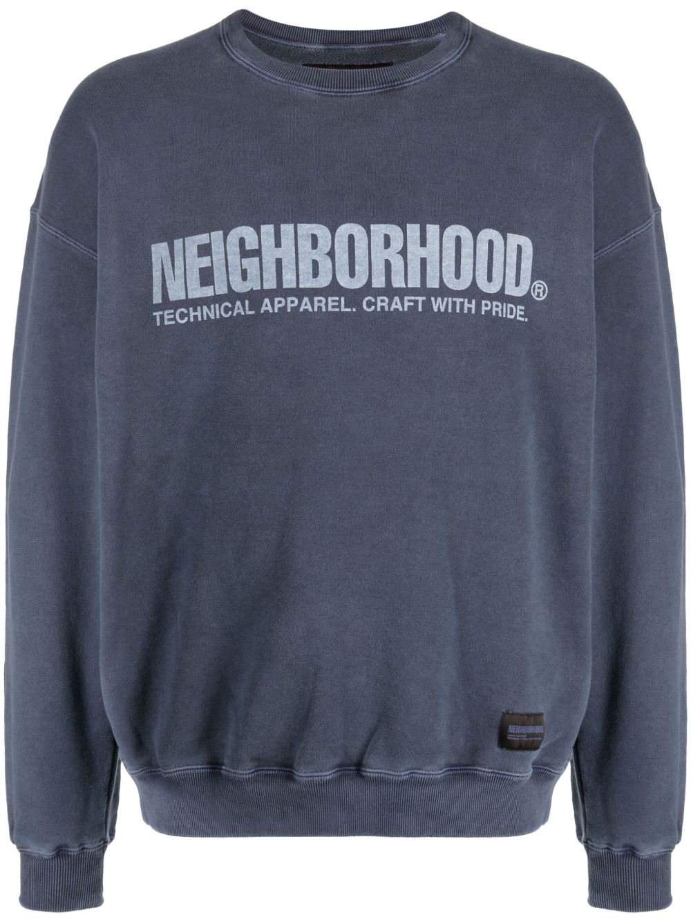 Neighborhood logo印花棉卫衣 - 蓝色