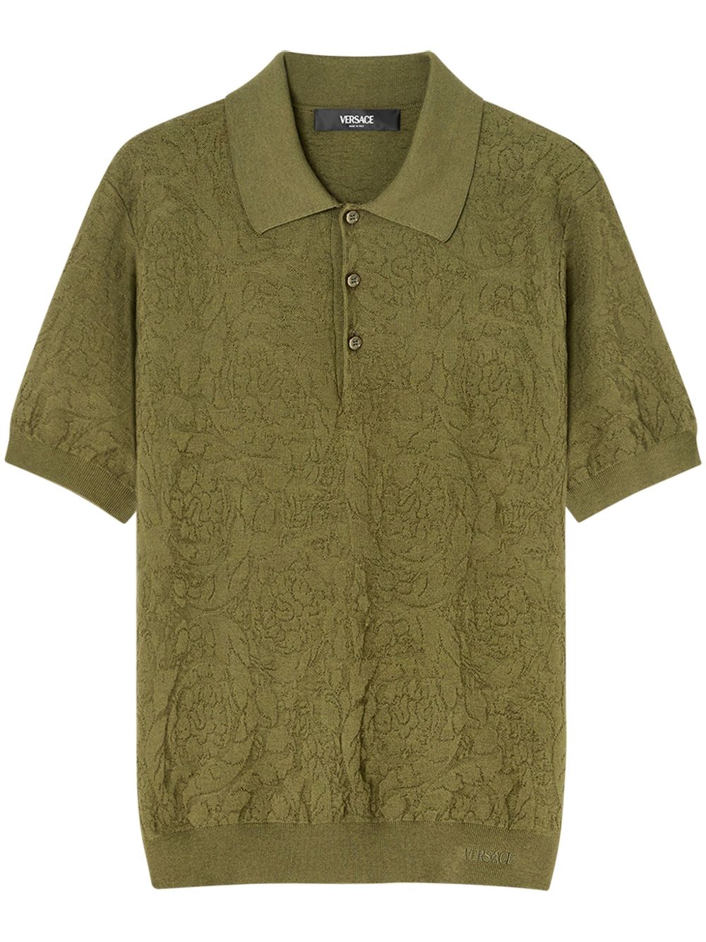 Versace Barocco 针织polo衫 - 绿色