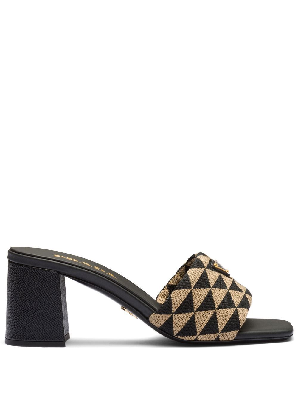 Prada 刺绣凉鞋 - 黑色
