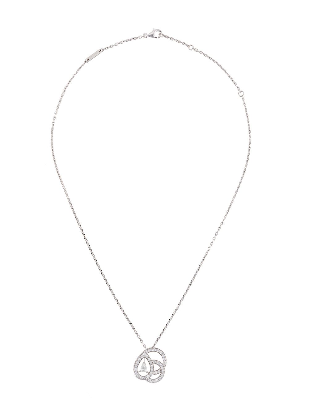 Boucheron 18K白金钻石吊饰项链 - 银色