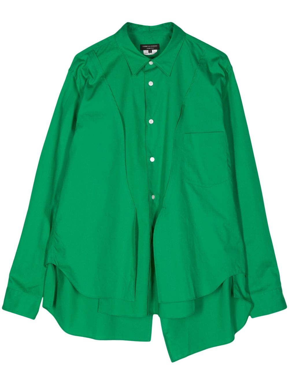 Comme des Garçons Homme Plus 不对称长袖衬衫 - 绿色