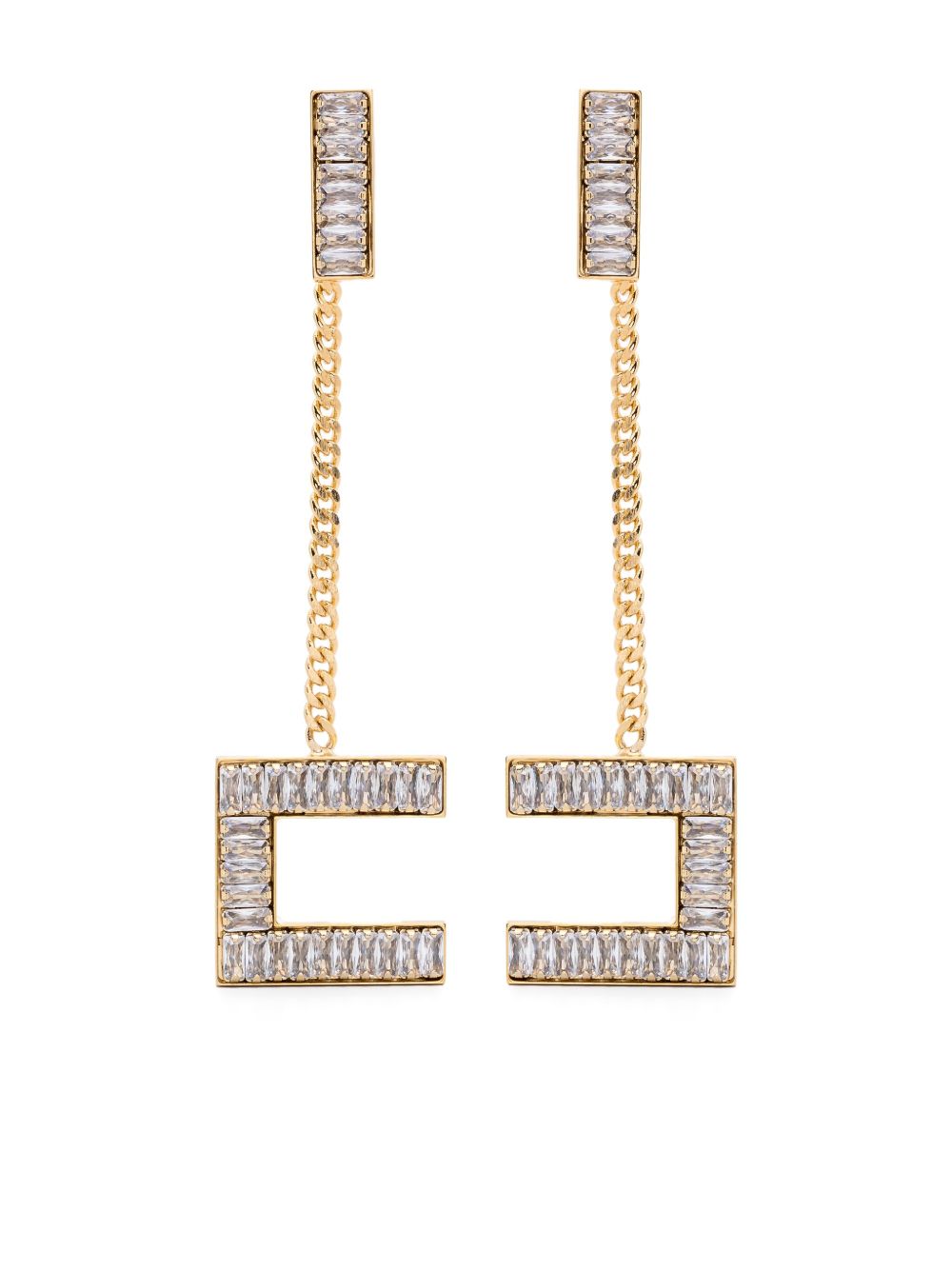 Elisabetta Franchi logo吊饰耳环 - 金色