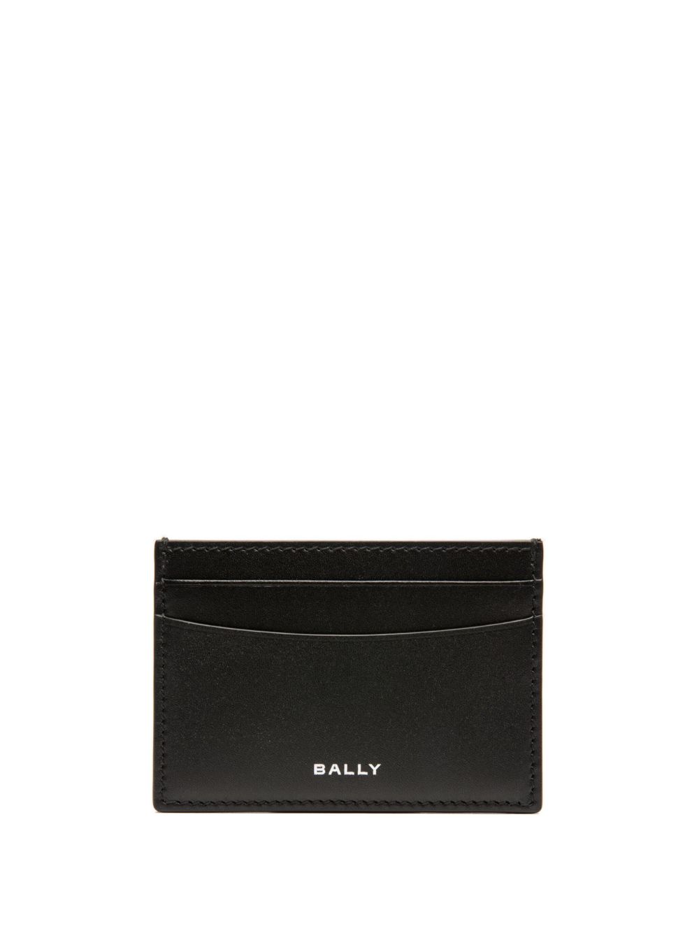 Bally logo印花皮质卡夹 - 黑色