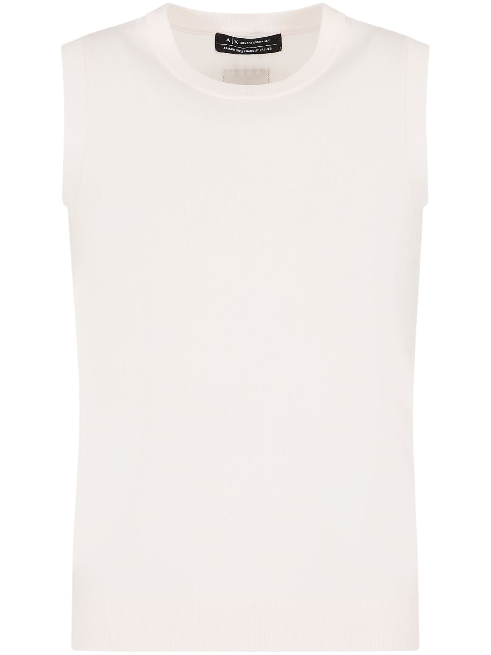 Armani Exchange 标贴针织坦克背心 - 白色