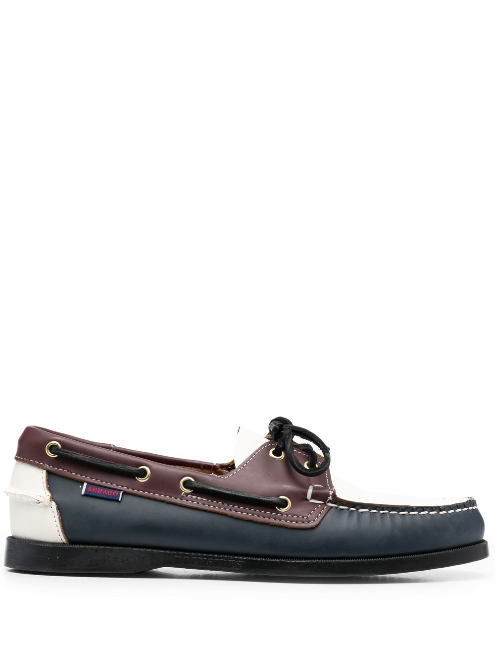 Sebago 拼色皮质帆船鞋 - 蓝色
