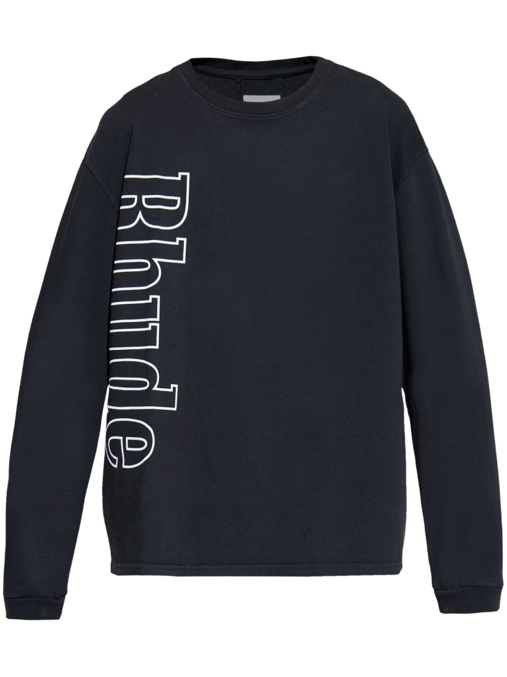 RHUDE logo印花棉卫衣 - 黑色