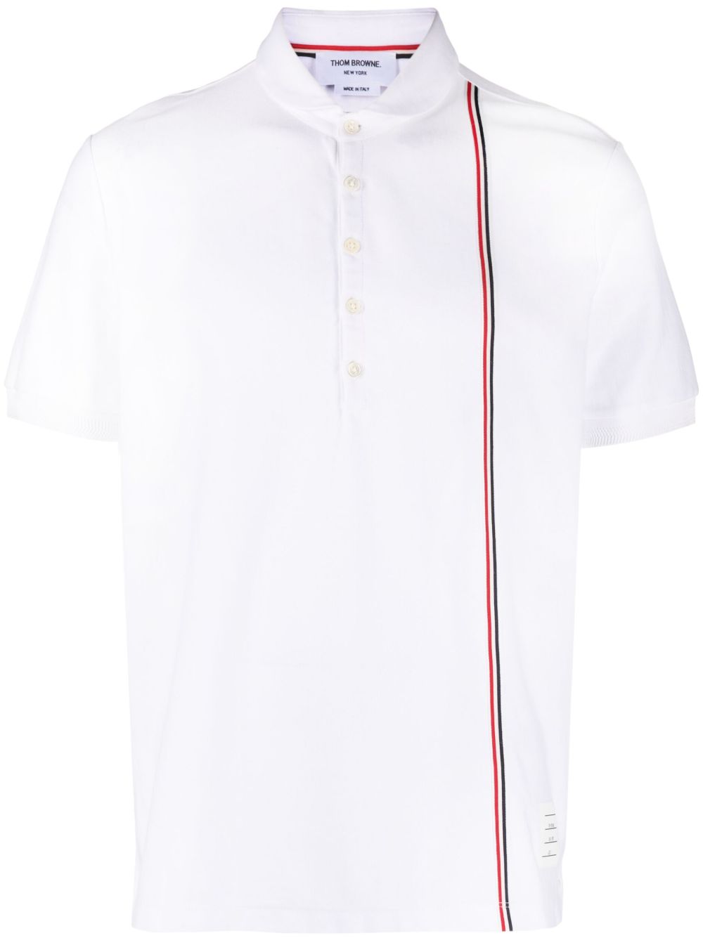 Thom Browne 红白蓝条纹polo衫 - 白色