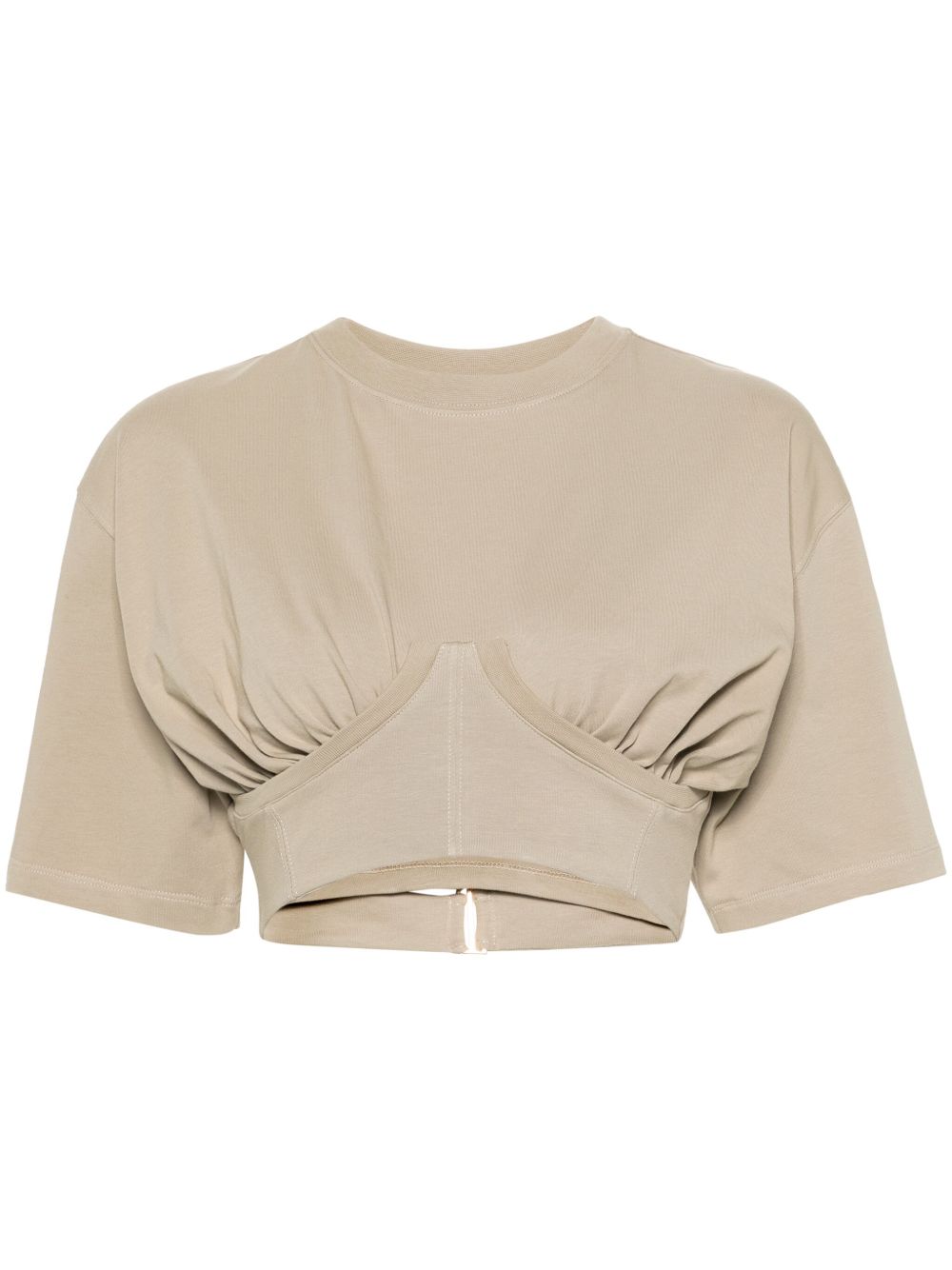 Jacquemus 紧身胸衣式细节棉T恤 - 绿色