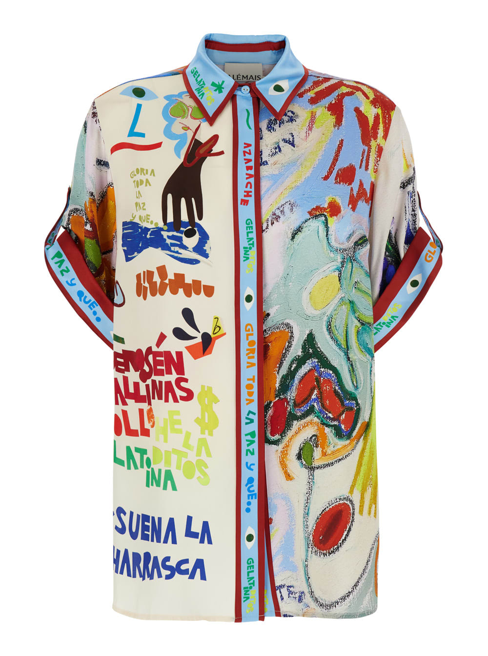 ALEMAIS la Charrasca Multicolor Shirt With All-over Printed Motif In Silk Woman