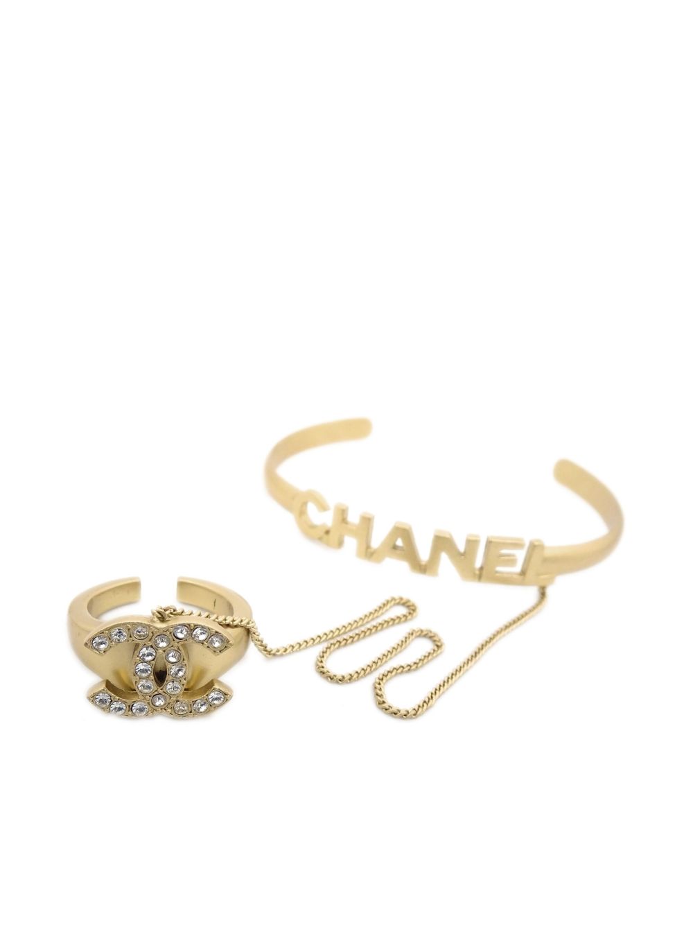 CHANEL Pre-Owned CC 戒指手镯（2001年典藏款） - 金色