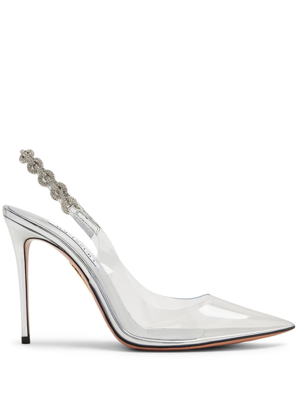 Aquazzura Love Link 透明高跟鞋 - 银色