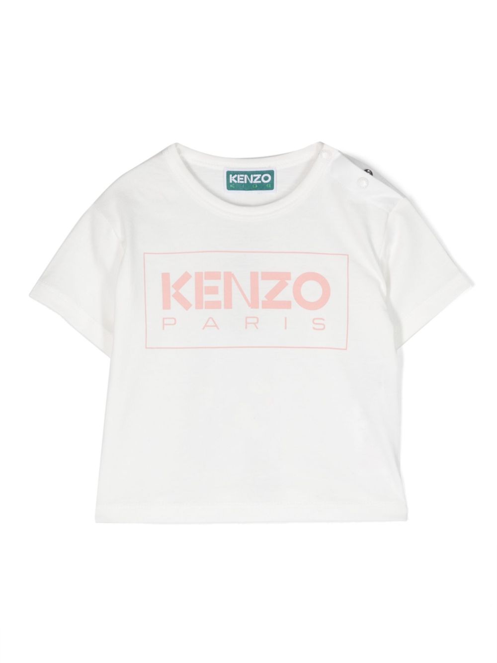 Kenzo Kids logo印花棉T恤 - 白色