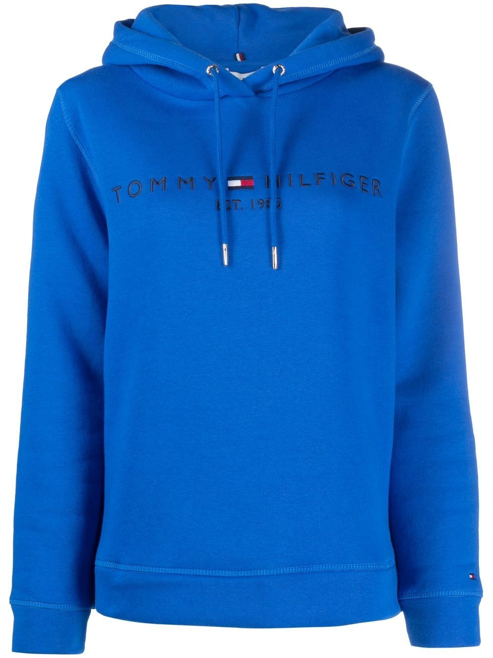 Tommy Hilfiger logo刺绣长袖毛衣 - 蓝色