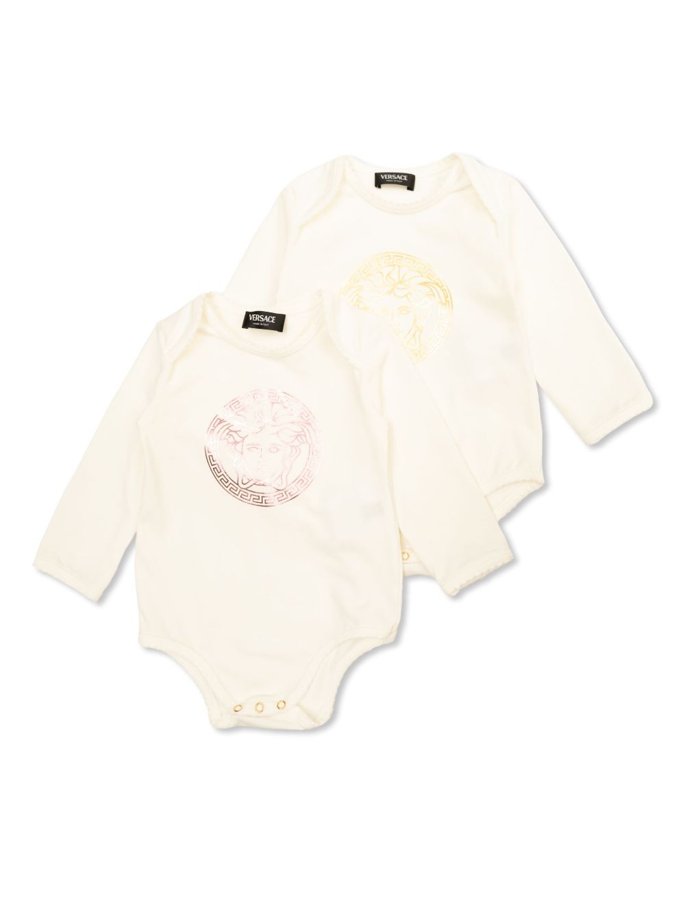 Versace Kids 美杜莎头像连体紧身衣（两件装） - 中性色