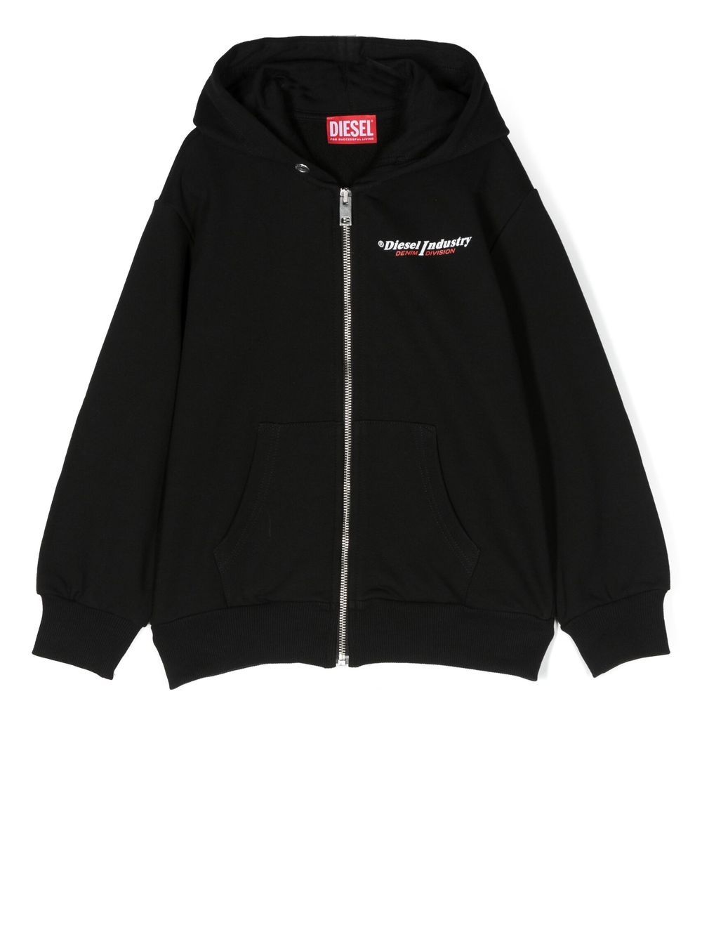Diesel Kids logo印花连帽卫衣 - 黑色