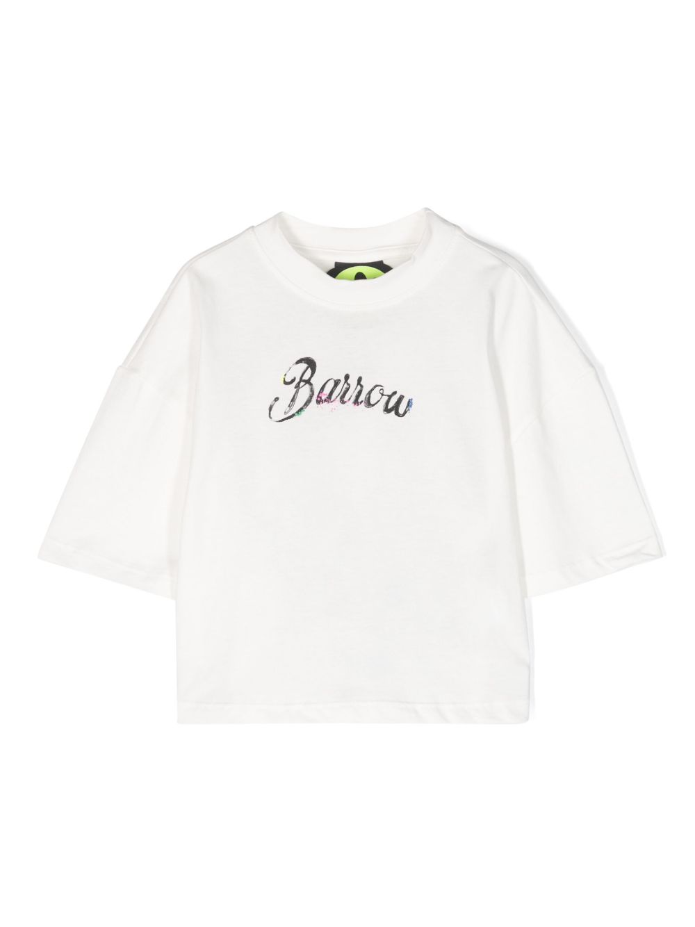 Barrow kids logo印花棉T恤 - 白色