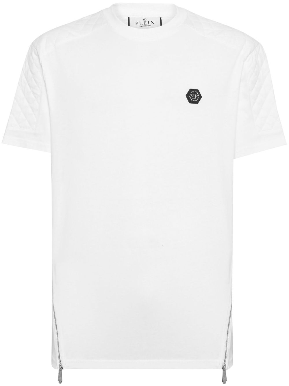 Philipp Plein logo贴花棉T恤 - 白色